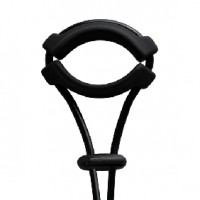 Cock Ring w/2 Weighted Silver Balls, Adjustable, Silicone